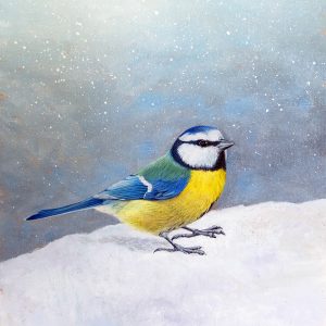 Original blue tit painting