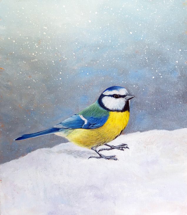 Original blue tit painting