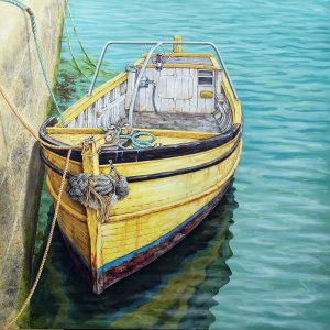 Original painting of a boat tender