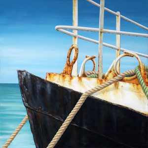 Original painting of a fishing trawler