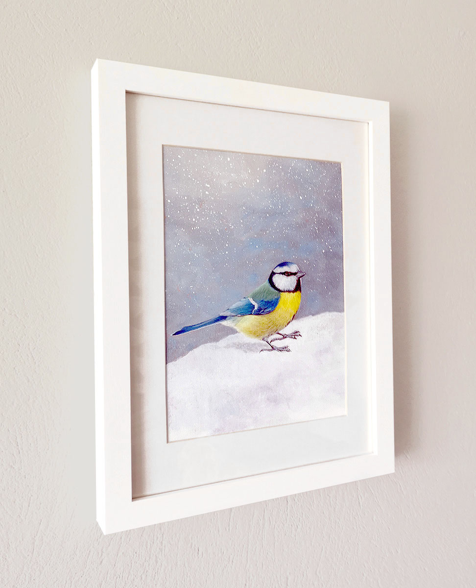 Framed painting of Blue Tit