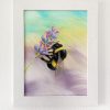 Framed painting of a bumble bee