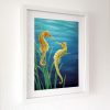 Framed painting of Seahorses