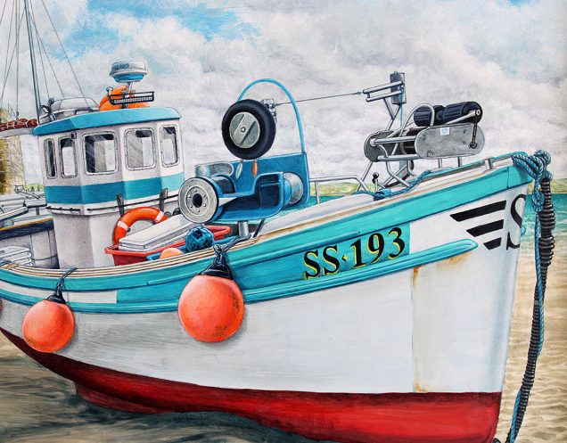 Detail of fishing boat painting