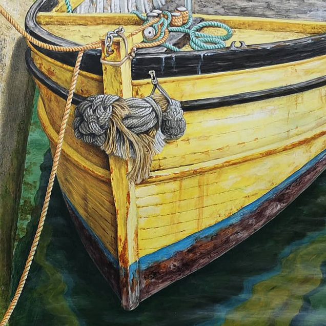 Detail of fishing boat painting