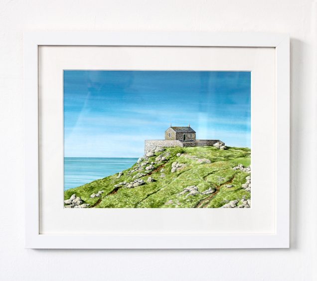 Framed painting of The Chapel at St Ives