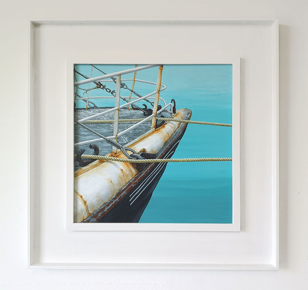 Framed painting of Cornish Trawler painting