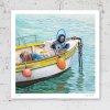 Small fishing boat print