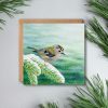 Goldcrest christmas card with kraft envelope
