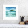 St Michaels Mount print in a white frame