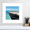 Fishing trawler print in a white frame