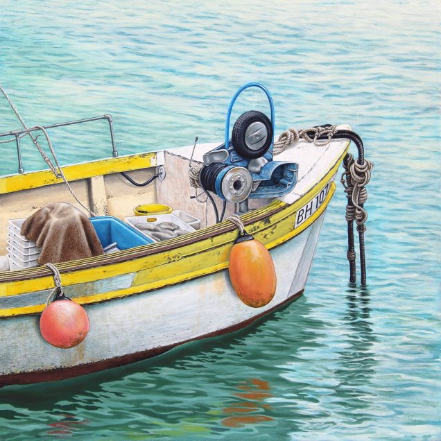 St Ives boat painting