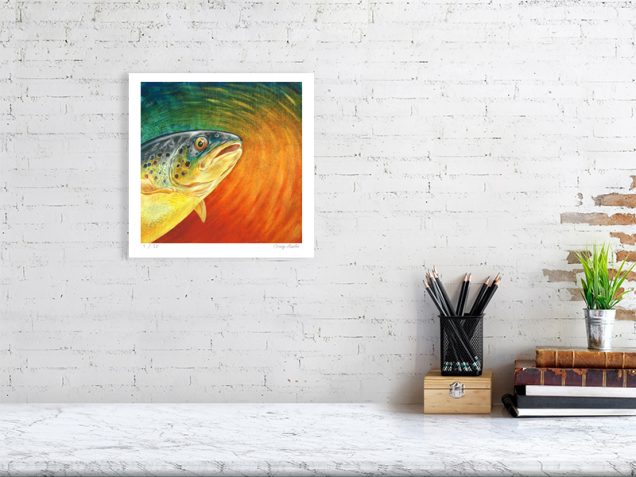 Limited edition print of brown trout