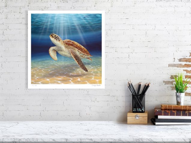 Signed print of a turtle