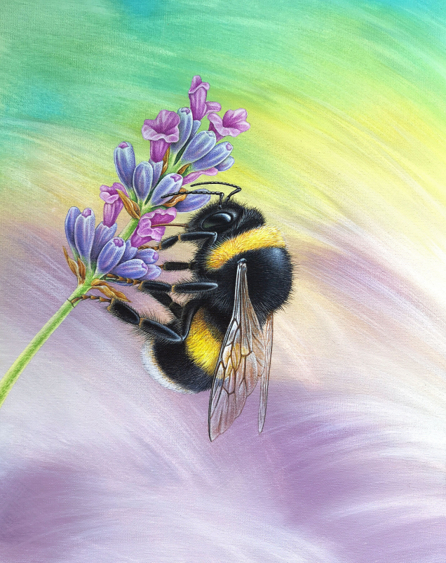 Original painting of a bumble bee