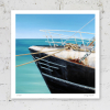 Signed print of a fishing trawler bow