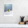 Signed print of a blue tit painting
